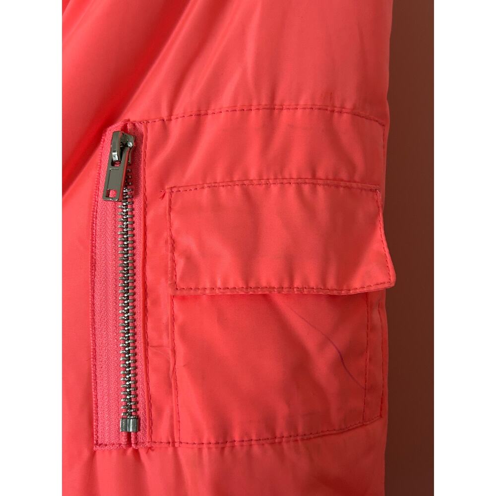 Justice Girls peach faux Fur Hooded Full Zip Puffer Jacket Coat Size 16 18 - Picture 7 of 12